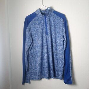 Joe's USA DRI-EQUIP 1/4 Zip Moisture Wicking Pullover Top Large Royal Electric